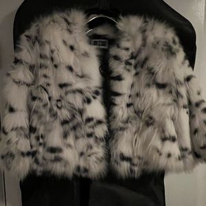 Helen Yarmak white fox evening jacket